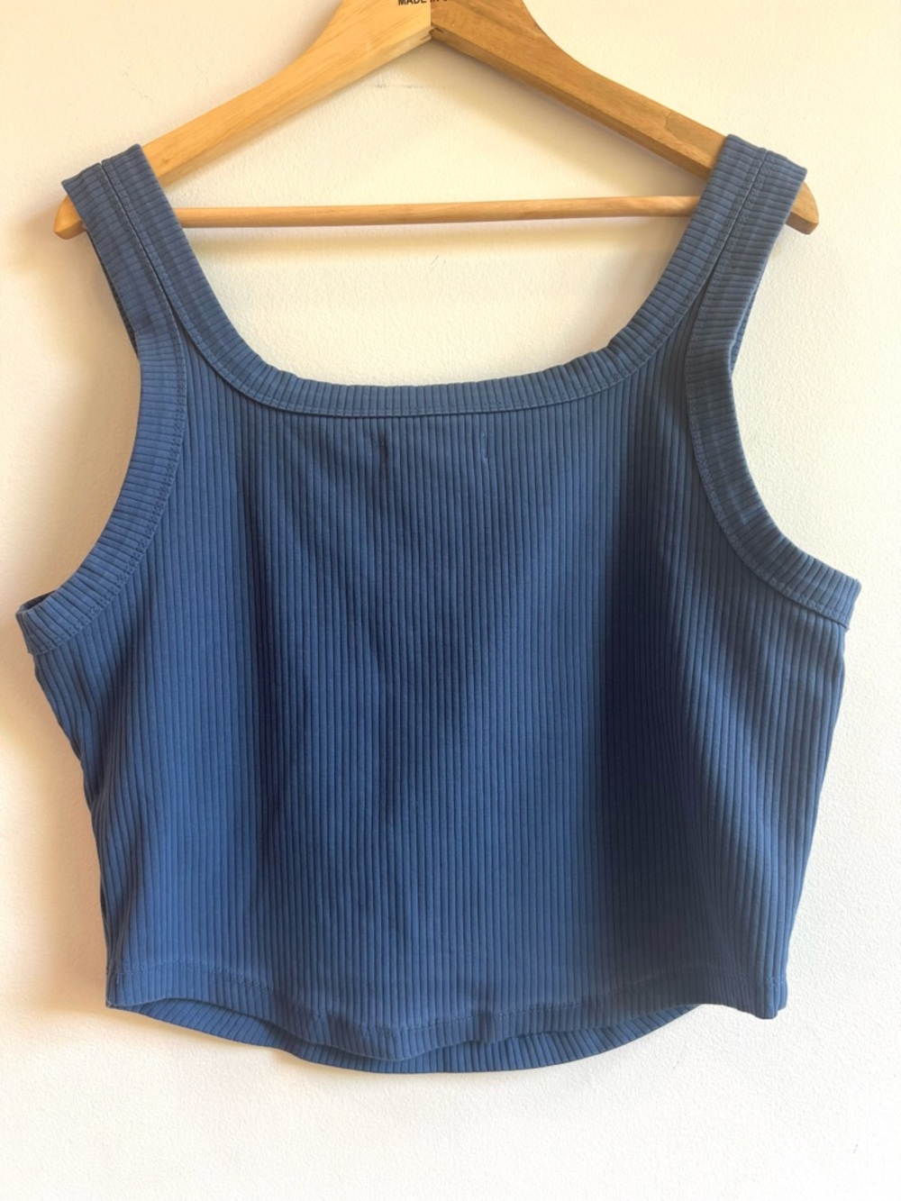 Madewell Ribbed Square-Neck Crop Tank in Denim Blue - Picture 4 of 6